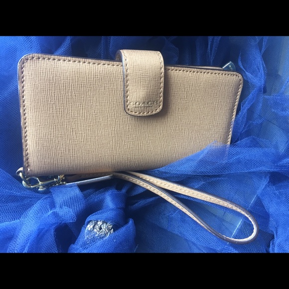 COACH SAFFIANO LEATHER Wallet Wristlet OL-SCHOOL - Picture 3 of 14